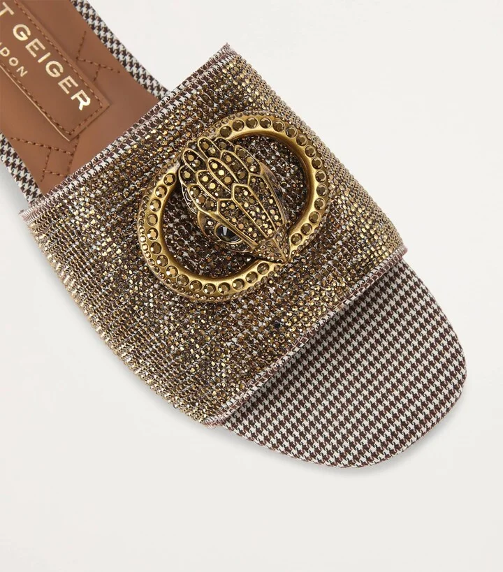 Kurt Geiger London Houndstooth Crystal-Embellished Chelsea Sandals - Image 3