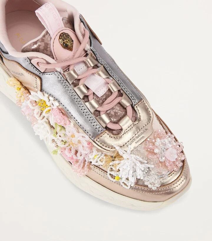 Kurt Geiger London Leather Beaded Kensington Sneakers - Image 3