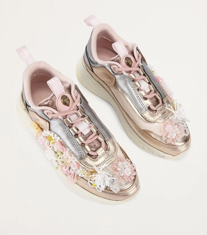 Kurt Geiger London Leather Beaded Kensington Sneakers - Image 4