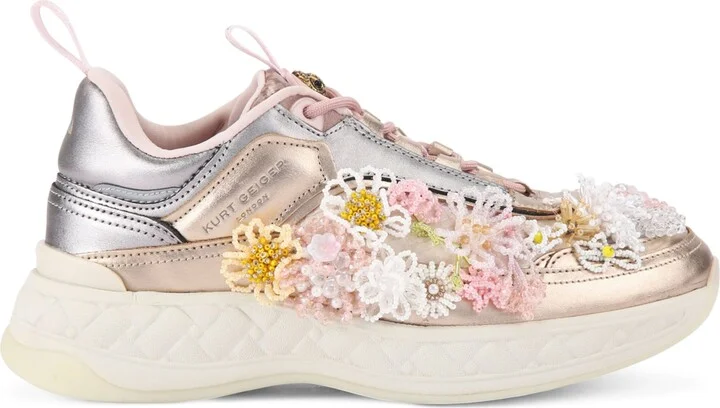 Kurt Geiger London Leather Beaded Kensington Sneakers