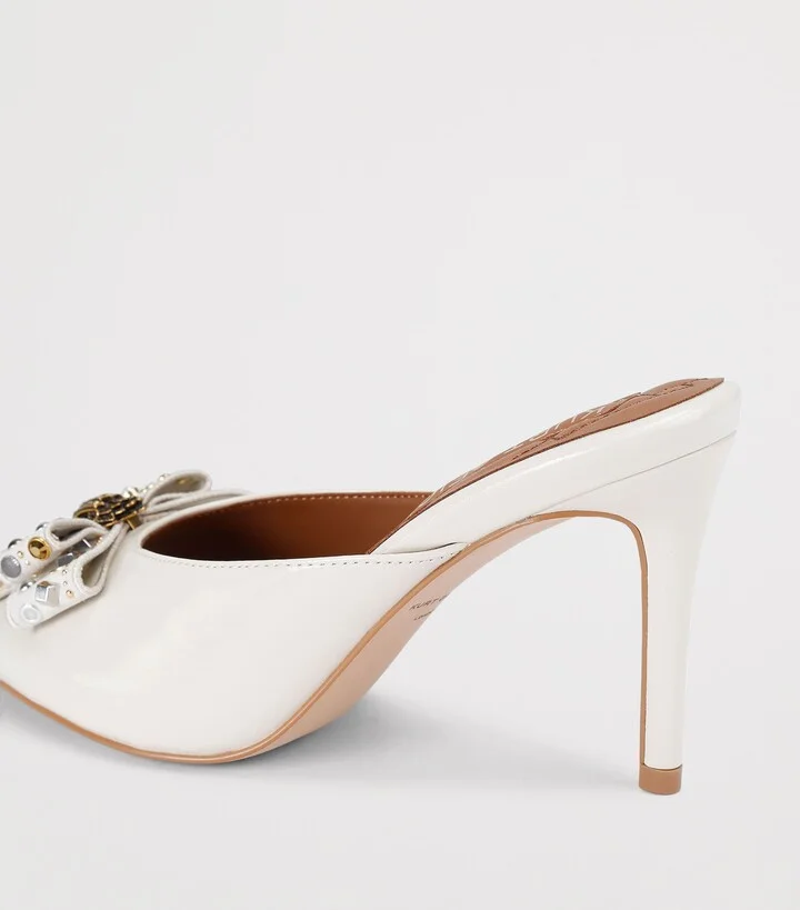 Kurt Geiger London Leather Belgravia Stud Bow Heeled Mules - Image 2