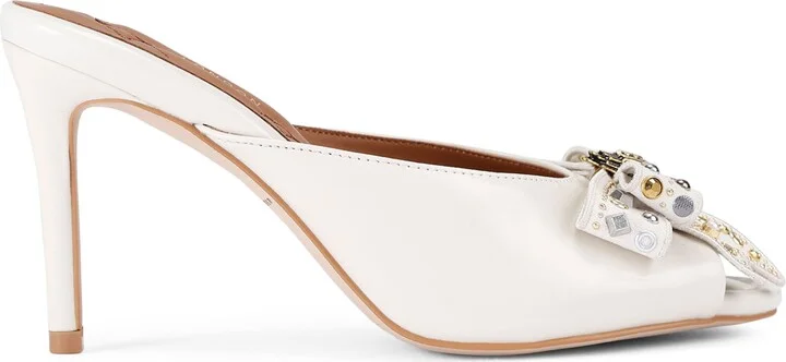 Kurt Geiger London Leather Belgravia Stud Bow Heeled Mules