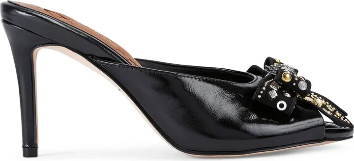 Kurt Geiger London Leather Belgravia Stud Bow Heeled Mules