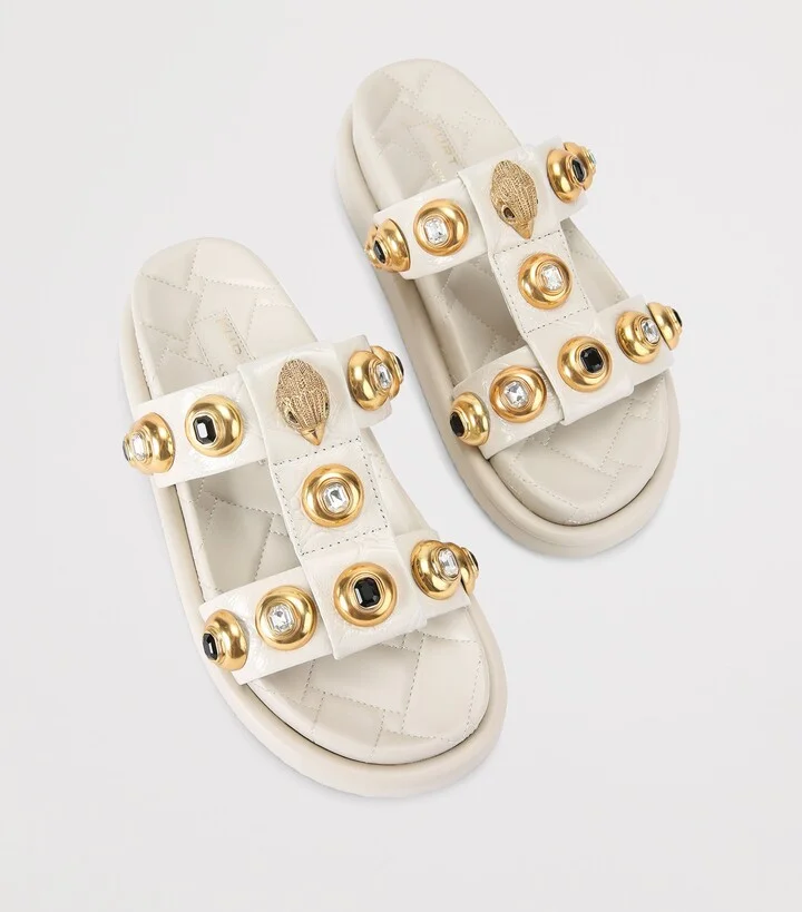 Kurt Geiger London Leather Croc-Embossed Orson Sandals - Image 4