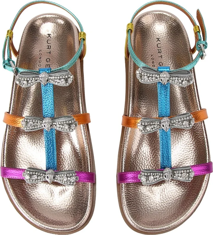 Kurt Geiger London Leather Crystal Bow Pierra Sandals - Image 4