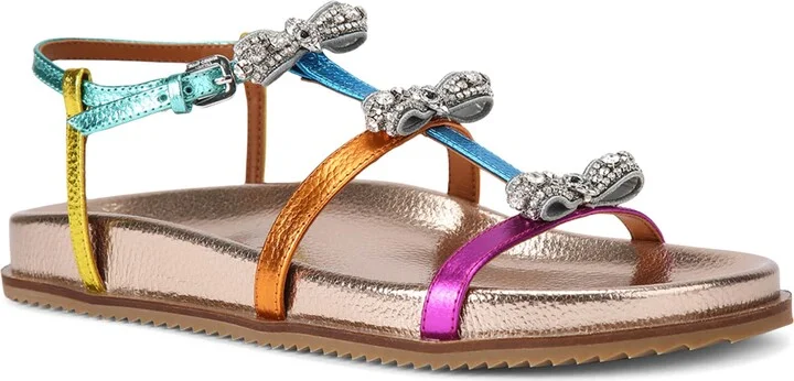 Kurt Geiger London Leather Crystal Bow Pierra Sandals