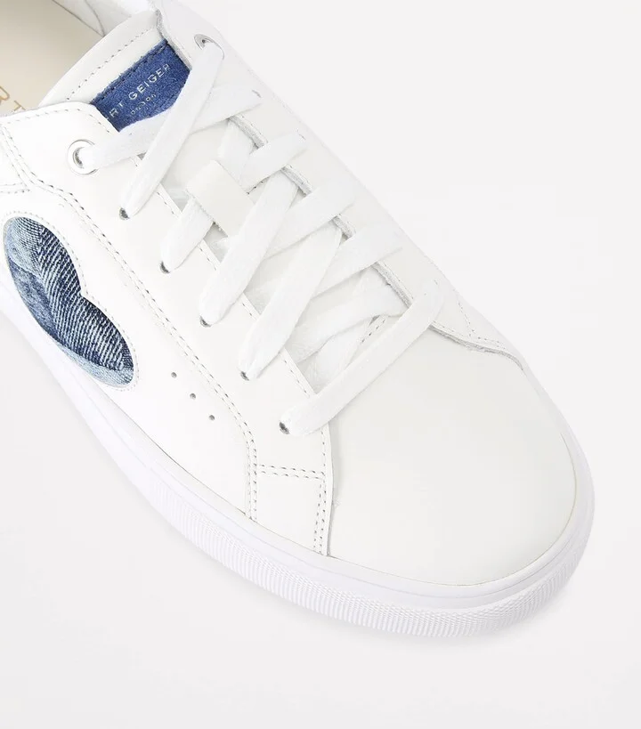 Kurt Geiger London Leather Lana Heart Low-Top Sneakers - Image 3