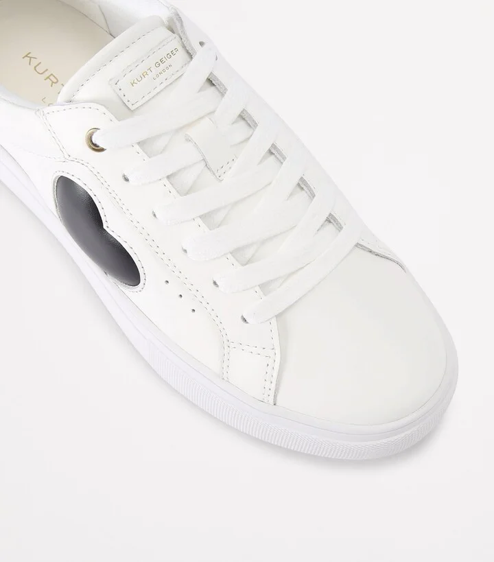 Kurt Geiger London Leather Lana Heart Low-Top Sneakers - Image 3