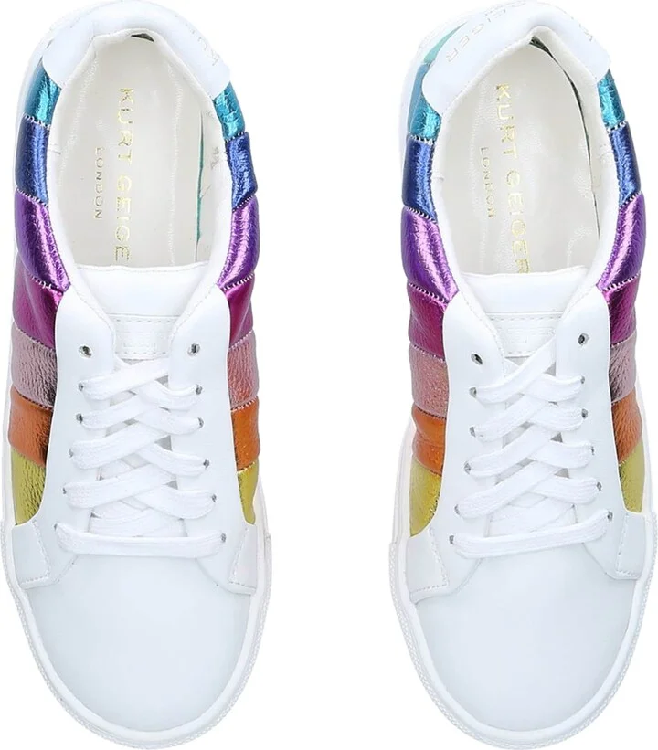 Kurt Geiger London Leather Lane Rainbow Stripe Sneakers - Image 4