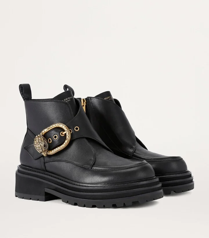 Kurt Geiger London Leather Mayfair Chunky Ankle Boots - Image 3