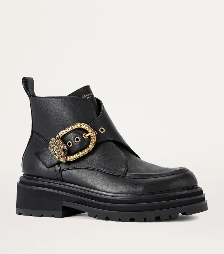 Kurt Geiger London Leather Mayfair Chunky Ankle Boots - Image 4
