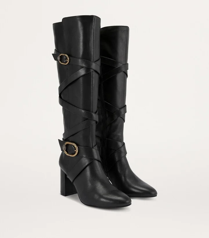 Kurt Geiger London Leather Mayfair Knee-High Boots 80 - Image 3