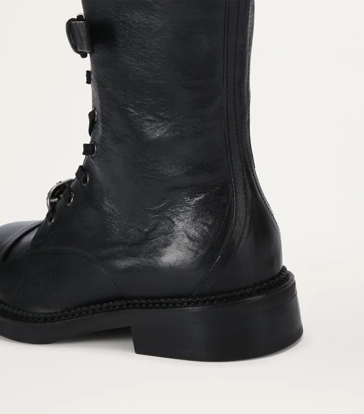 Kurt Geiger London Leather Monument Strap Knee-High Boots - Image 3