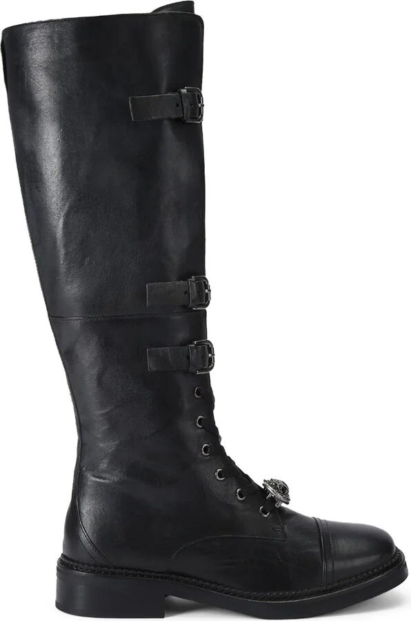 Kurt Geiger London Leather Monument Strap Knee-High Boots
