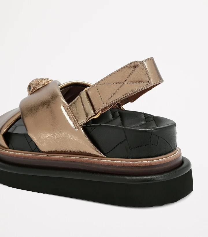 Kurt Geiger London Leather Orson Cross-Over Sandals - Image 2