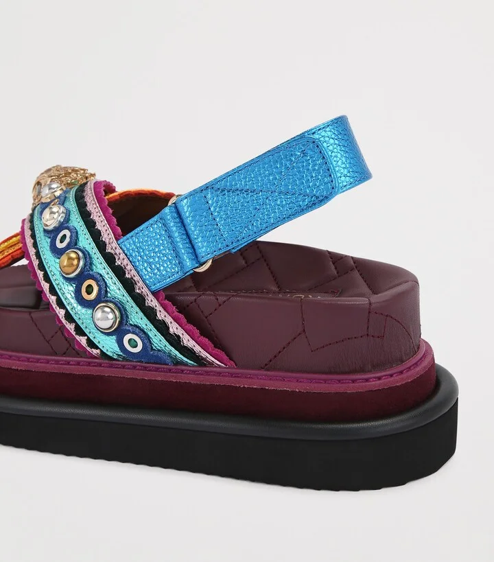Kurt Geiger London Leather Orson Cross Scallop Sandals - Image 2