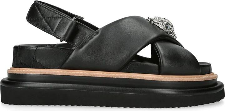 Kurt Geiger London Leather Orson Cross-Strap Sandals - Image 3