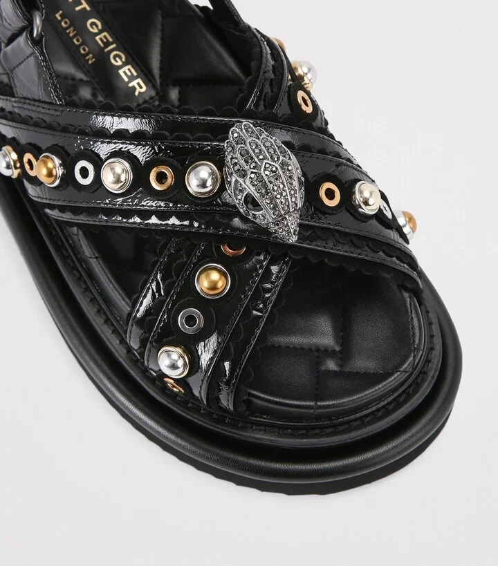 Kurt Geiger London Leather Orson Cross-Strap Sandals - Image 3