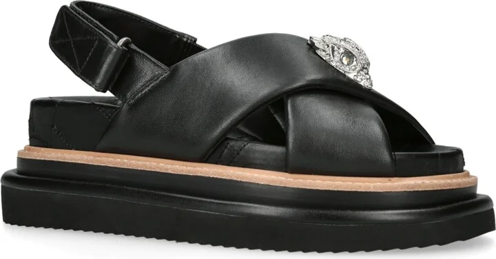 Kurt Geiger London Leather Orson Cross-Strap Sandals