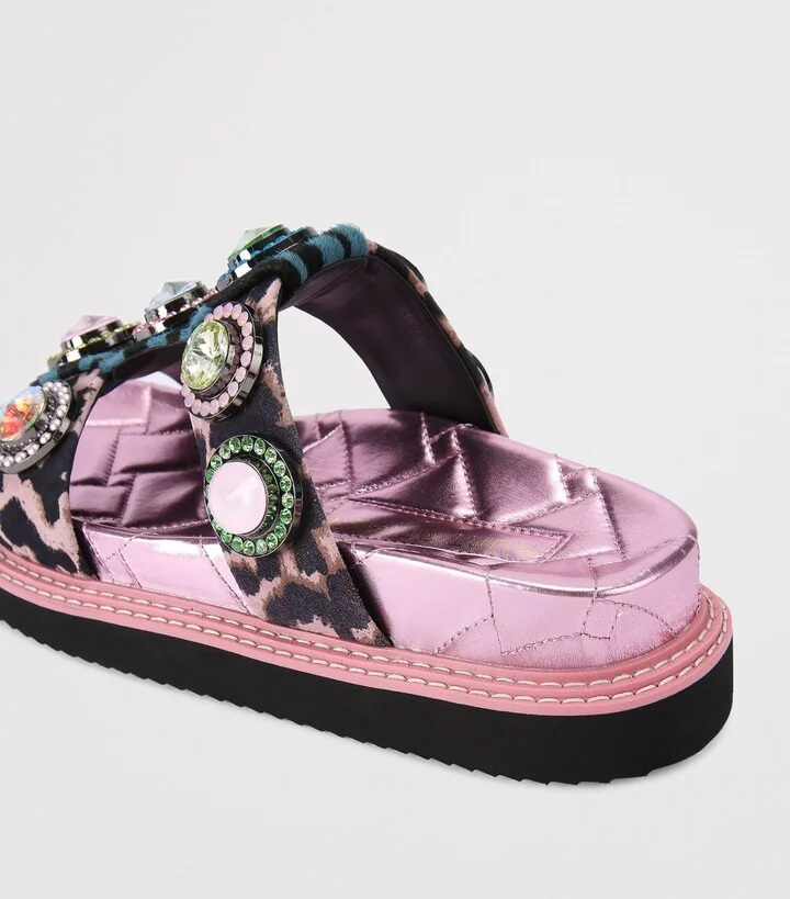 Kurt Geiger London Leather Orson Crystal Sandals - Image 2