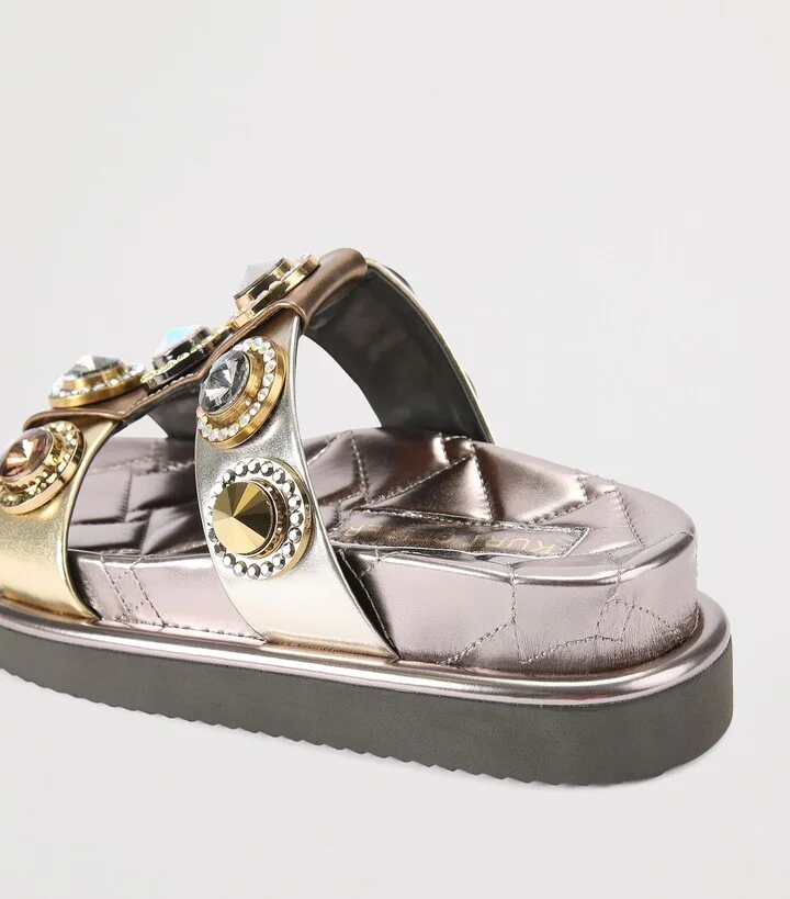 Kurt Geiger London Leather Orson Crystal Sandals - Image 2