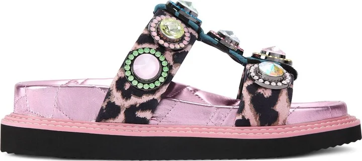 Kurt Geiger London Leather Orson Crystal Sandals