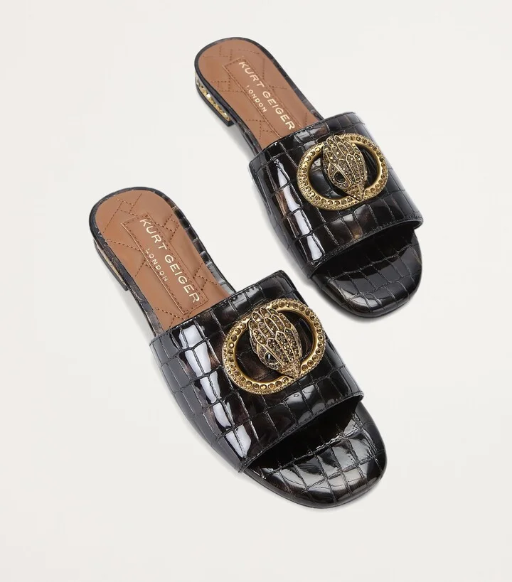 Kurt Geiger London Patent Chelsea Flat Sandals - Image 3