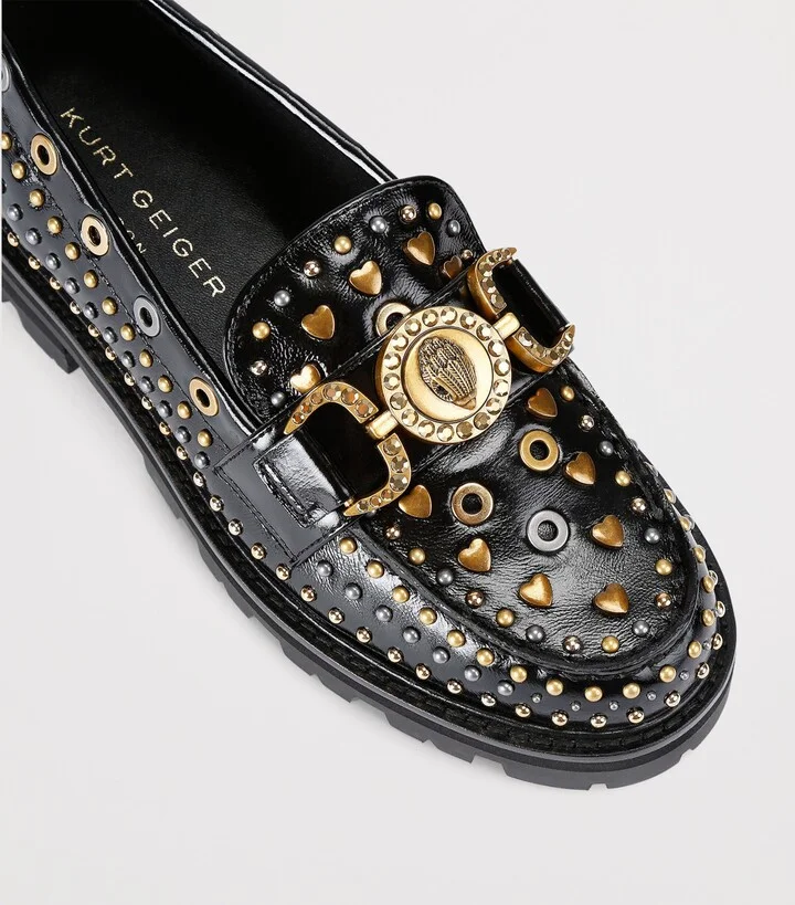Kurt Geiger London Patent Leather Mansion Stud Loafers - Image 3