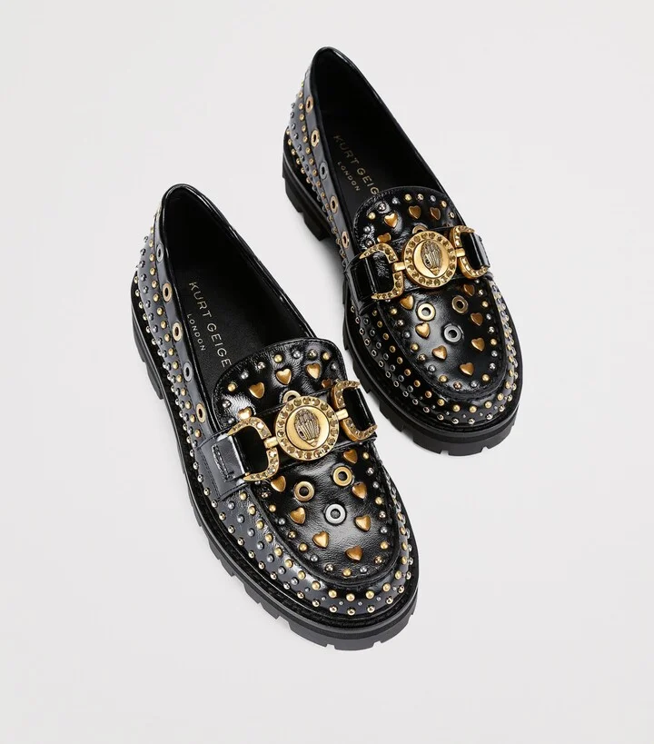 Kurt Geiger London Patent Leather Mansion Stud Loafers - Image 4