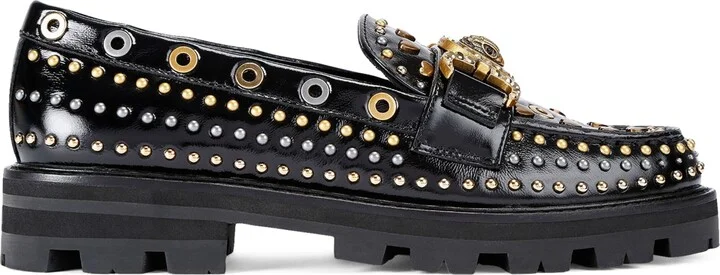 Kurt Geiger London Patent Leather Mansion Stud Loafers