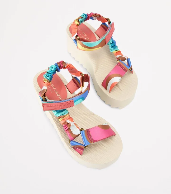 Kurt Geiger London Satin Orion Wedge Sandals - Image 4