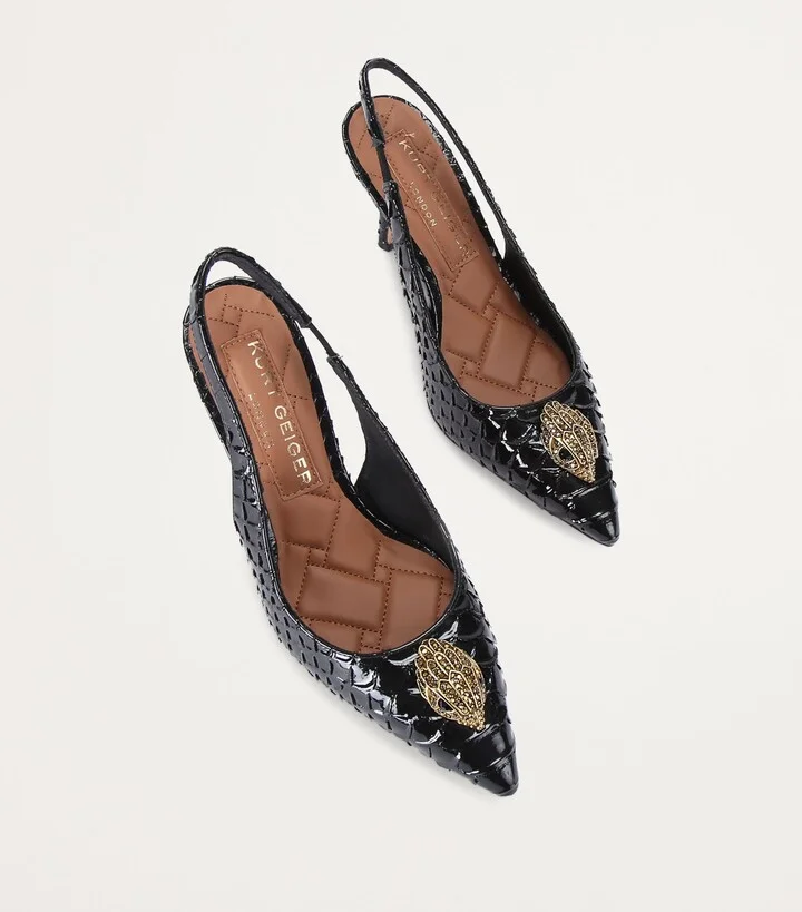 Kurt Geiger London Snake-Effect Belgravia Slingback Pumps - Image 3