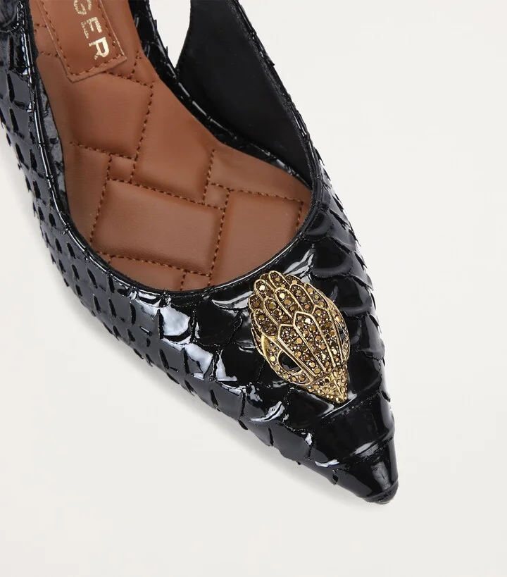 Kurt Geiger London Snake-Effect Belgravia Slingback Pumps - Image 4