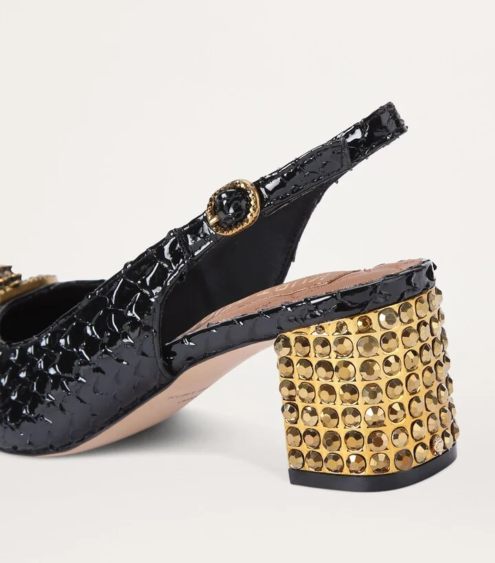 Kurt Geiger London Snake-Effect Chelsea Slingback Pumps - Image 2