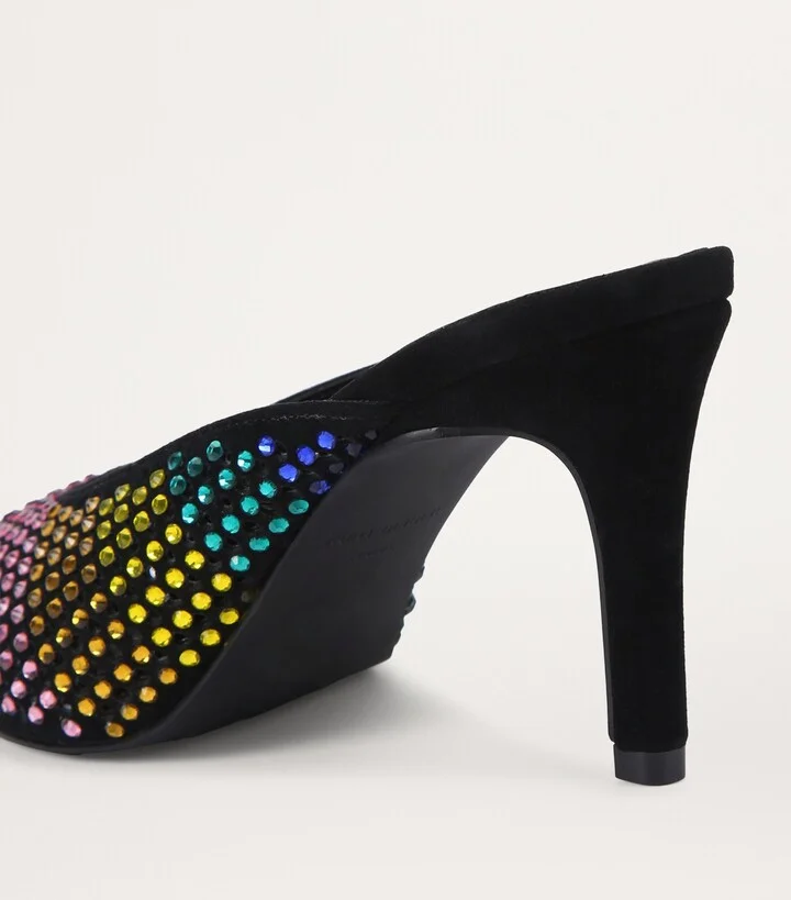 Kurt Geiger London Suede Embellished Heeled Mules - Image 2