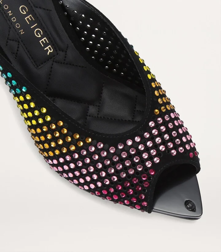 Kurt Geiger London Suede Embellished Heeled Mules - Image 4