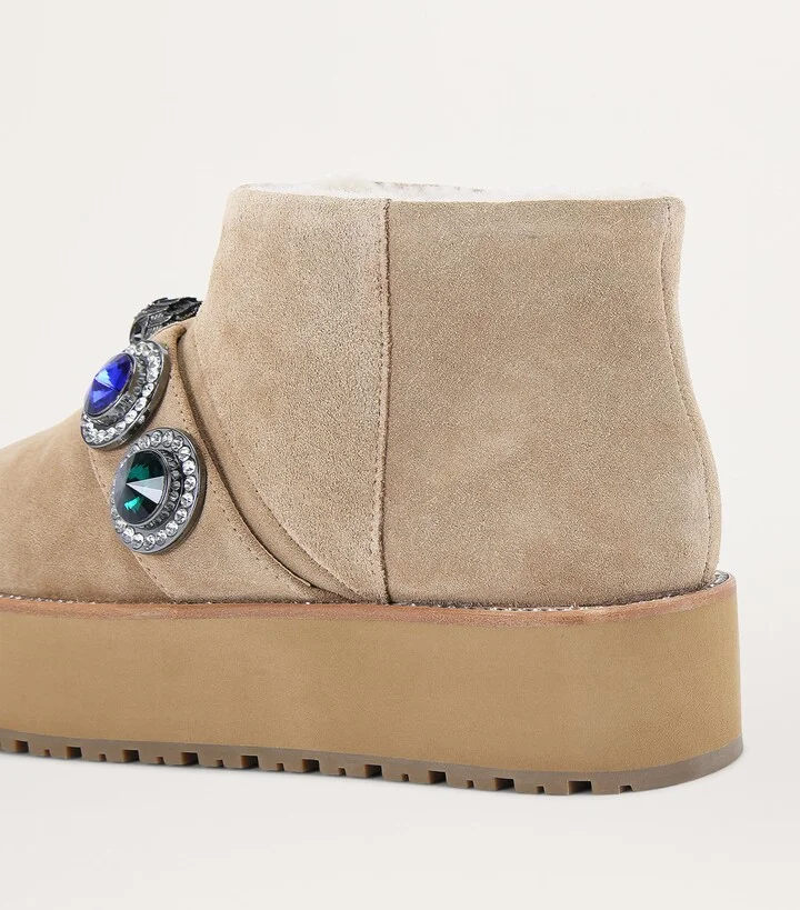 Kurt Geiger London Suede Embellished Octavia Boots - Image 2