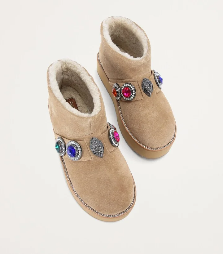 Kurt Geiger London Suede Embellished Octavia Boots - Image 3