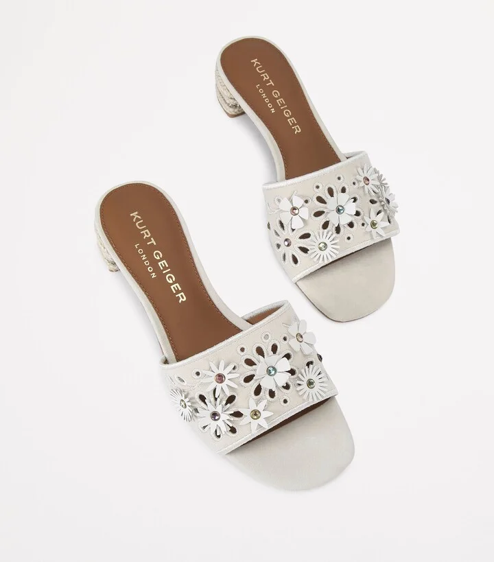 Kurt Geiger London Suede Flower Low Sandals 30 - Image 4
