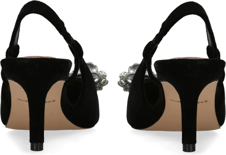 Kurt Geiger London Velvet Belgravia Slingback Court Shoes - Image 2