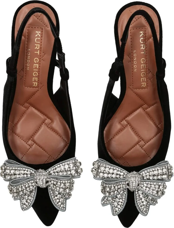 Kurt Geiger London Velvet Belgravia Slingback Court Shoes - Image 4