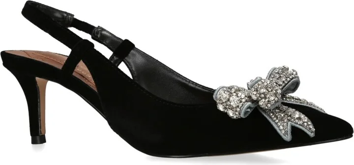 Kurt Geiger London Velvet Belgravia Slingback Court Shoes