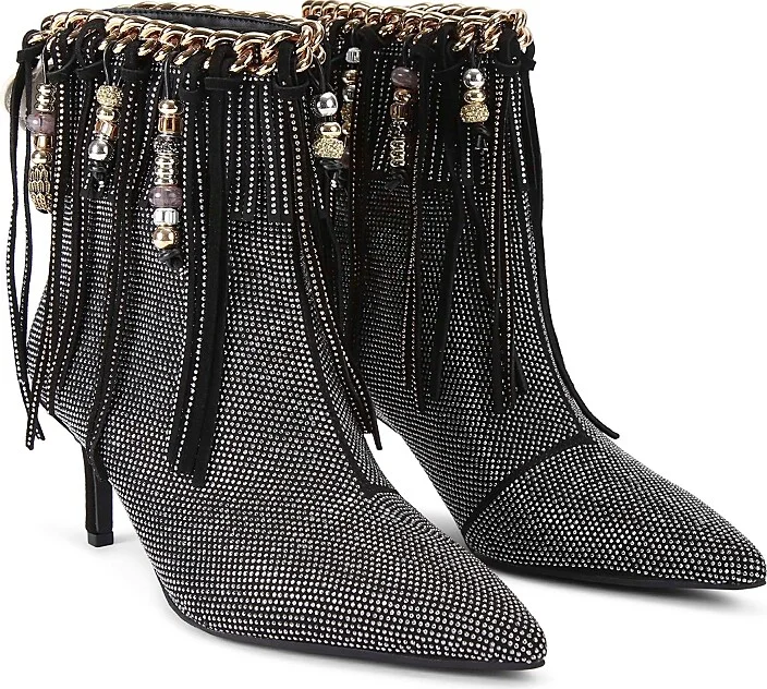 Kurt Geiger London Women's Fringe Beaded Booties