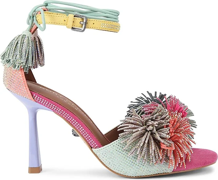 Kurt Geiger London Women's Pom Pom Ankle Strap Sandals