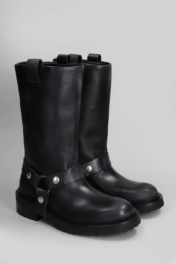 Kurt Low Heels Ankle Boots In Black Leather - Image 2