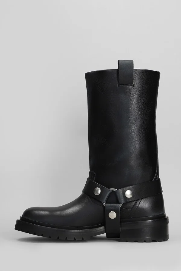 Kurt Low Heels Ankle Boots In Black Leather - Image 3