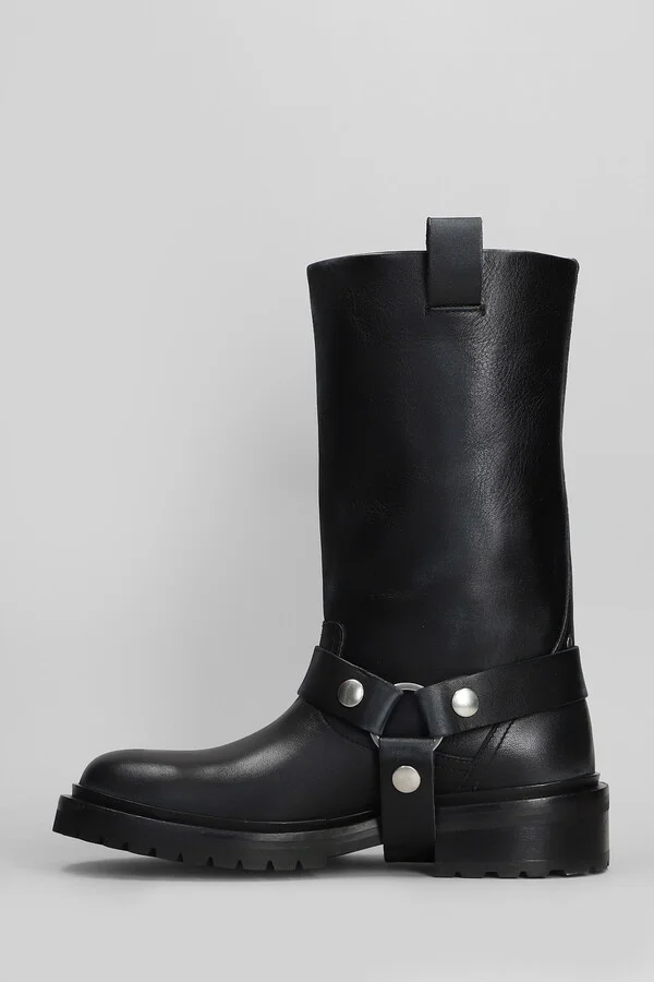 Kurt Low Heels Ankle Boots In Black Leather - Image 3