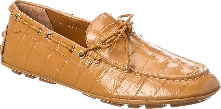 Kyan Croc-Embossed Leather Loafer