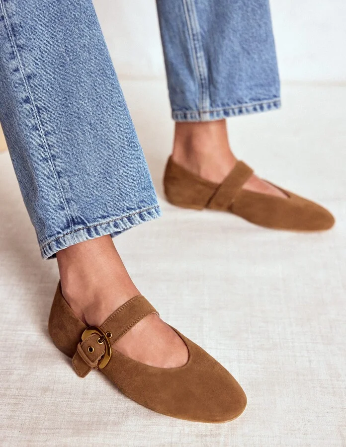 Kylie Flat Buckle Mary Jane, Ecru - Image 4