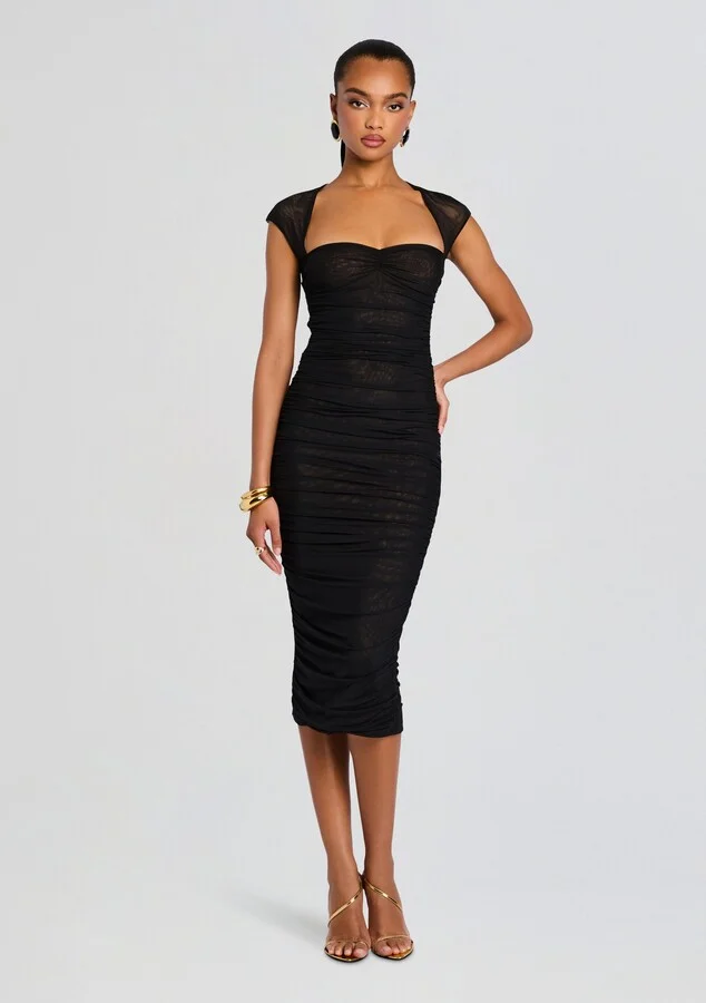 Kylie Mesh Midi Dress